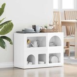  Strani šal Visok sijaj bela 80,5 x 35 x 59 cm Konstruiran les, (5000108423) | Shoptok.si
