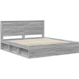  Konstrukcija postelje z vzglavjem Siva Sonoma 200 x 200 cm, (5000103887) | Shoptok.si