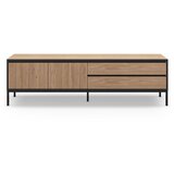 Marckeric TV omarica v hrastovem dekorju v naravni barvi 180x55 cm Lorenza – Cene