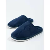 SHELOVET Men's soft navy blue slippers