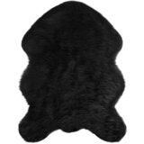 vidaXL Lažna Ovčja Koža Preproga Tafalla Črna 80 x 120 cm Poliester, (5000112097) | Shoptok.si