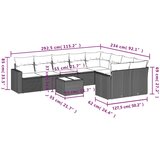 vidaXL 10-dijelni set vrtnih sofa od poliratana s jastucima sivi | shoptok.hr