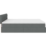 vidaXL Otomanski posteljni okvir z vzmetnicami siv 200x200 cm blago | Shoptok.si