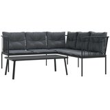  Set vrtnih sofa s jastucima crni od čelika i tekstilena | shoptok.hr