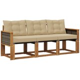vidaXL Zunanja garnitura za sedenje z blazino 3 pcs Naravna in bež, (5000272755) | Shoptok.si