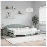 vidaXL Dnevni krevet na razvlačenje svjetlosivi 90 x 190 cm baršunasti | shoptok.hr