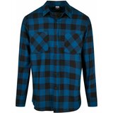 Urban Classics Plus Size Plaid Flannel Shirt Blue/Black Cene
