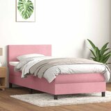 vidaXL Box Spring postelja z vzmetnico Pink 100x220 cm Velvet, (21790686) | Shoptok.si