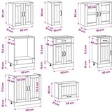  Set kuhinjskih elementa od 8 dijelova "Kalmar" izrađeno drvo | shoptok.hr