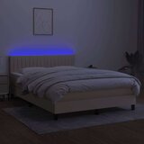  Box spring s madracem LED krem 140x190 cm od tkanine | shoptok.hr