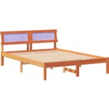  Krevetni okvir s naslonom &amp LED voštana smeđa 120x190 cm od punog drva bora | shoptok.hr
