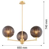  Argon 6310 - Luster na šipci PALOMA 3xE14/7W/230V zlatna/crna | Eponuda.com