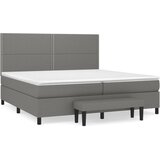  Krevet s oprugama i madracem tamnosivi 200 x 200 cm od tkanine | shoptok.hr