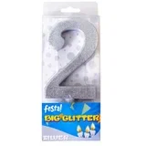 glitter, svećica, silver, broj 2 ( 710152 )