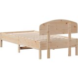  Okvir kreveta s uzglavljem 90 x 190 cm od borovine | shoptok.hr