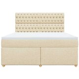 vidaXL Krevet s oprugama i madracem krem 180x200 cm od tkanine | shoptok.hr