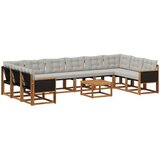  Set vanjskih sofa s jastukom 11 pcs Prirodna i Svjetlosiva | shoptok.hr