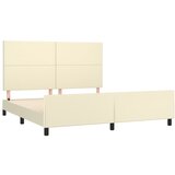  Okvir za krevet s uzglavljem krem 160x200 cm od umjetne kože | Eponuda.com