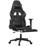  Igraća stolica od umjetne kože s osloncem za noge Crna i siva | shoptok.hr