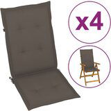 vidaXL Blazine za vrtne stole 4 kosi taupe 120x50x3 cm Cene