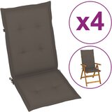 vidaXL jastuci za vrtne stolice 4 kom smeđe-sivi 120 x 50 x 3 cm Cijene
