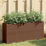 Furnova Vrtna korita z 2 loncema 2 kosa rjava 90x20x40 cm poli ratan, (22014451) | Shoptok.si