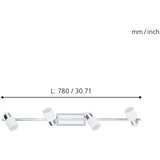 Eglo davida reflektor/4, led, gu10, 4x5w, 4x400lm, krom/bijela | shoptok.hr