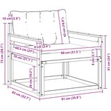  Set vanjskih sofa Čvrsto drvo akacije i Textilene Bijela i krem | shoptok.hr