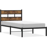 Maison Chic Kovinski Posteljni okvir - Enojna postelja - Postelja za odrasle brez vzmetnice dimljen hrast 90x200 cm, (21695543) Cene