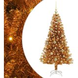 vidaXL Božično drevo med 150 LED z stojalom Zlata 150 cm PET | Shoptok.si