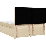  Krevet s oprugama i madracem krem 200 x 200 cm od tkanine | shoptok.hr