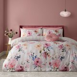 Catherine Lansfield Kremno bela enojna posteljnina 135x200 cm Floral Stripe &amp;ndash; Slike