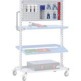 eurokraft pro Vrhunska plošča z luknjami, DxŠ 991 x 457 mm, bela aluminijasta RAL 9006 | Shoptok.si