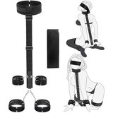 SuperLove Neck to Wrist & Ankle Cuffs Restraint Kit Black Cene