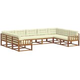  Set vanjskih sofa 9 kom. Prirodna i krem Smeđa 404 x 247,5 x 73 cm | shoptok.hr