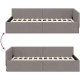 vidaXL Kotna postelja Taupe 90 x 190 cm Tkanina in oblikovan les | Shoptok.si
