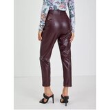 Orsay Burgundy women's faux leather trousers | shoptok.hr