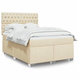  Krevet s oprugama i madracem krem 140 x 190 cm od tkanine | shoptok.hr