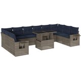  11-dijelni vrtni set s jastucima, sivi poliratan | shoptok.hr