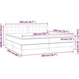  box spring s madracem LED tamnosivi 200x200 cm tkanina | shoptok.hr