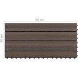  Pločice za decking 6 pcs Tamno smeđa 60 x 30 cm | shoptok.hr
