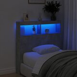 Ormarić za uzglavlje LED svjetlima boja betona 100x17x102 cm | shoptok.hr