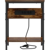 vidaXL Nočna omarica Dimljeni hrast 38 x 30 x 48 cm Konstruiran les | Shoptok.si