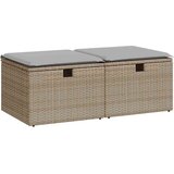  2-dijelni set vrtnih sofa s jastucima bež od poliratana bagrem | shoptok.hr