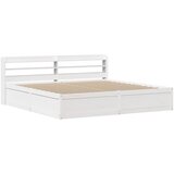 Maison Chic Posteljni okvir - Dvoposteljna postelja - Zakonska postelja z vzglavjem bel 180x200 cm borovina, (21692600) | Shoptok.si
