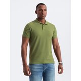 Ombre Men's BASIC single color pique knit polo shirt - olive | shoptok.hr