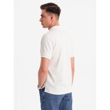 Ombre Men's polo shirt with zipper neckline - white | shoptok.hr