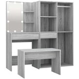  Set toaletnog stolića siva boja hrasta LED konstruirano drvo | shoptok.hr