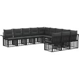  Zunanja garnitura za sedenje 11 pcs Črna in Temno siva, (5000272182) | Shoptok.si