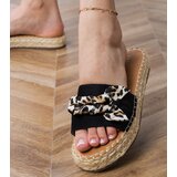 D/CEO Black espadrille slides with a bow Kartis | Shoptok.si